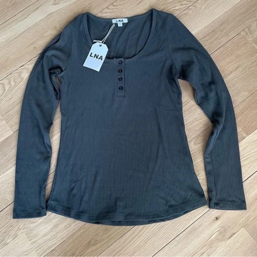 NWT LNA Chriselle Rib-Henley Size L
